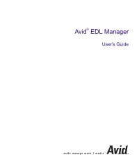 Avid EDL Manager User's Guide