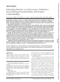 Educating Patients on Unnecessary Antibiotics: Personalizing Potential Harm Aids Patient Understanding Benjamin J