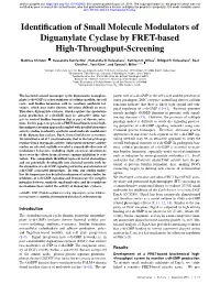 Identification of Small Molecule Modulators of Diguanylate Cyclase