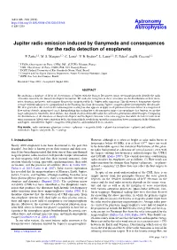 Jupiter Radio Emission Induced by Ganymede and Consequences for the Radio Detection of Exoplanets P