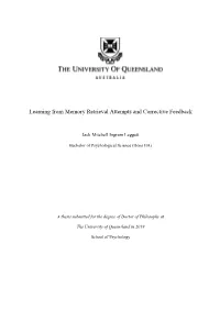 Learning from Memory Retrieval Attempts and Corrective Feedback