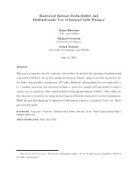 Restricted Interest Deductibility and Multinationals' Use of Internal Debt