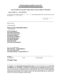 S I T Z U N G S N I E D E R S C H R I F T Der Gemeindevertretung Dobersdorf