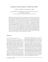Simulation of Oxygen Isotopes in a Global Ocean Model A. Paul*, S. Mulitza, J. Pätzold and T. Wolff