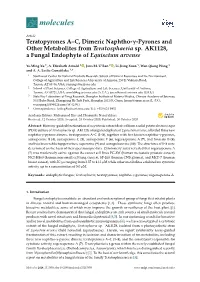 Teratopyrones A–C, Dimeric Naphtho–Pyrones and Other Metabolites
