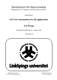 GUI Test Automation for Qt Application