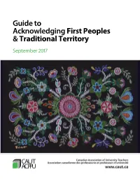 Guide to Acknowledging First Peoples & Traditional Territory