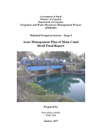 Main Canal Draft Final Report