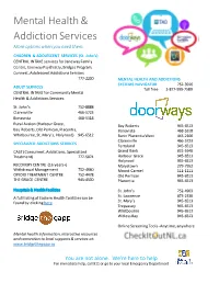Mental Health and Addictions Service Directory