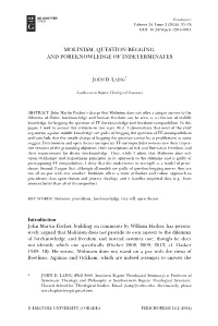 Molinism, Question-Begging, and Foreknowledge of Indeterminates
