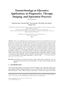 Nanotechnology in Glycomics: Applications in Diagnostics, Therapy, Imaging, and Separation Processes