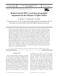 Resolving Geographic Expansion in the Marine Trophic Index