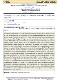 The Causes and Consequences of Terrorism in the 21St Century: the Iraqi Case