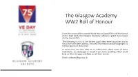 The Glasgow Academy WW2 Roll of Honour
