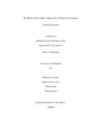 The Mirrors of Naturalism: Stephen Crane's Pragmatic Determinism