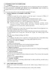 1. Introduction to Computers 1.1