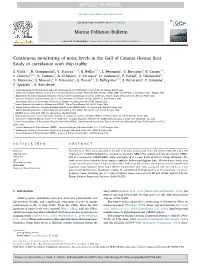 Continuous Monitoring of Noise Levels in the Gulf of Catania (Ionian Sea)