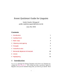 Forest Quickstart Guide for Linguists