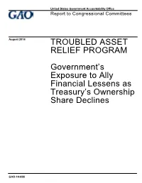 GAO-14-698, Troubled Asset Relief Program: Government's Exposure