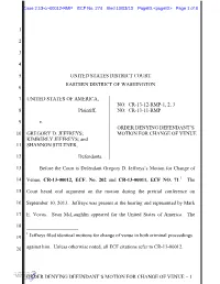 Order Denying Defendant's Motion for Change of Venue