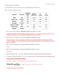 Δtb = M × Kb, Δtf = M × Kf