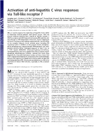 Activation of Anti-Hepatitis C Virus Responses Via Toll-Like Receptor 7