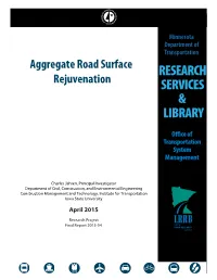 Aggregate Road Surface Rejuvenation