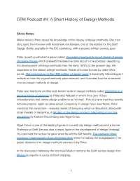 DTM Podcast #4 a Short History of Design Methods Show Notes And