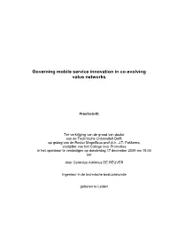 Governing Mobile Service Innovation in Co-Evolving Value Networks