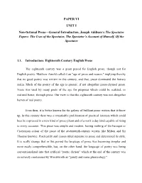 PAPER VI UNIT I Non-Fictional Prose—General