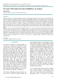The Study of Bio-Ethical Precepts in Buddhism: an Analysis