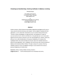 Training Methods in Distance Running