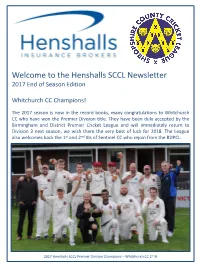 Welcome to the Henshalls SCCL Newsletter 2017 End of Season Edition