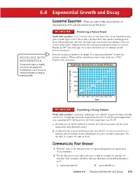 6.4 Exponential Growth and Decay