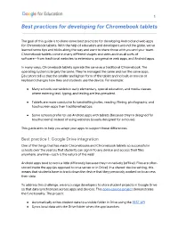 Best Practices for Developing for Chromebook Tablets