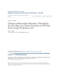 Changes in Mammalian Abundance Through the Eocene-Oligocene