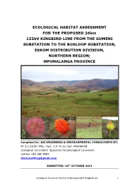 ECOLOGICAL HABITAT ASSESSMENT for the PROPOSED 26Km 132Kv KINGBIRD LINE from the GUMENI SUBSTATION to the BOSLOOP SUBSTATIO