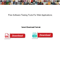 Free Software Testing Tools for Web Applications