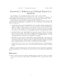 Homework 2: Reflection and Multiple Dispatch in Smalltalk