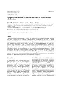 Infection Characteristics of a Trematode in an Estuarine Isopod: Inﬂuence of Substratum