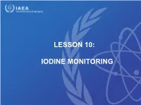IODINE MONITORING Need for Iodine Monitoring