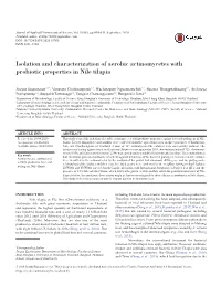 Isolation and Characterization of Aerobic Actinomycetes with Probiotic Properties in Nile Tilapia