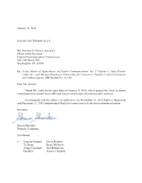 January 19, 2016 FILED ELECTRONICALLY Ms. Marlene H