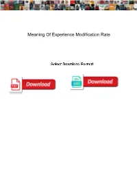 Meaning of Experience Modification Rate