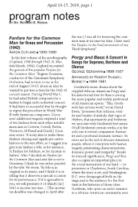 Program Notes