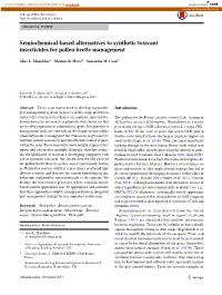Semiochemical-Based Alternatives to Synthetic Toxicant Insecticides For