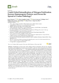 Could Global Intensification of Nitrogen Fertilisation Increase