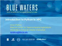 Introduction to Python in HPC