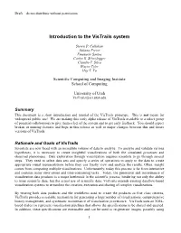 Introduction to the Vistrails System