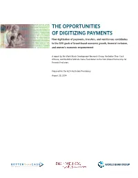 The Opportunities of Digitizing Payments